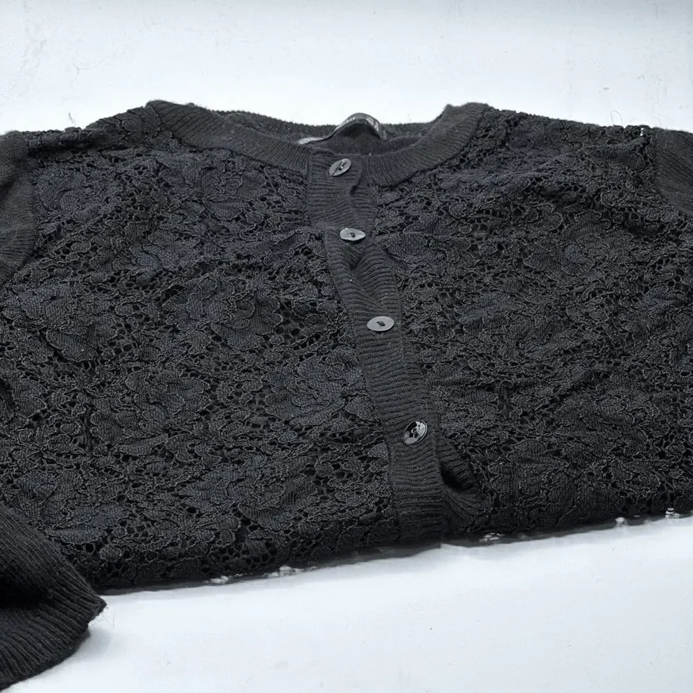 Zara Black Crochet Lace Cardigan - Size S